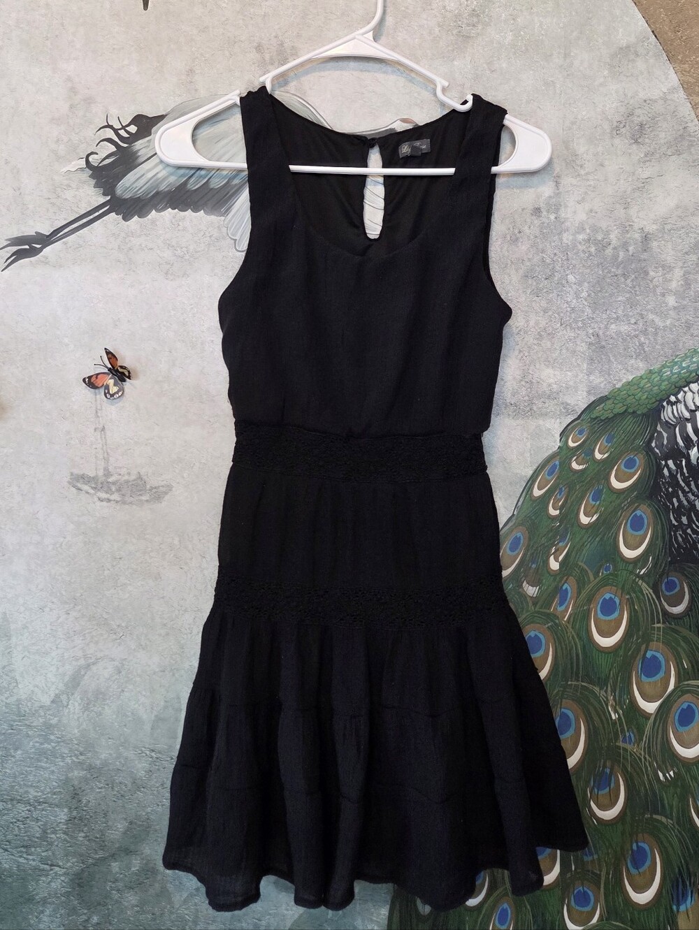 Lily Rose Black Sleeveless Tiered Mini Dress